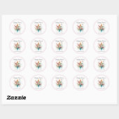 Bloemen Cross Pastel Waterverf Religieus Pasen Ronde Sticker (Vel)