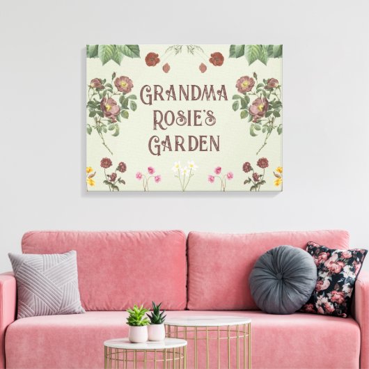 Bloemen Custom Display Tuin Canvas Afdruk (Insitu (Woonkamer))