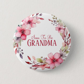 Bloemen Custom Grootmoeder om Baby shower te zijn Ronde Button 5,7 Cm