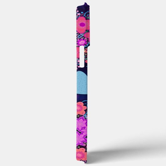 Bloemen Custom Heart Pattern BlauwInspirivity Case-Mate iPhone Case (Achterkant / Rechts)