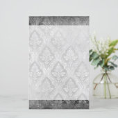  Bloemen Custom Papier Stationery - B&W (Staand voorkant)