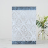Bloemen Custom Papier Stationery - Blauw (Staand voorkant)