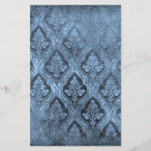 Bloemen Custom Papier Stationery - Blauw (Achterkant)