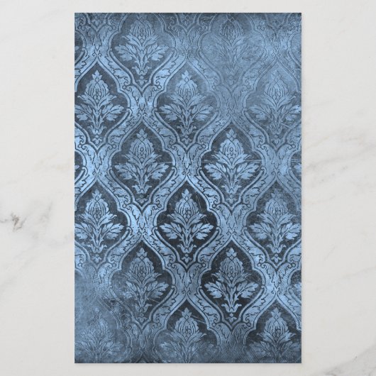 Bloemen Custom Papier Stationery - Blauw (Achterkant)