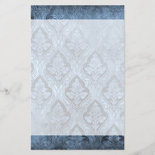  Bloemen Custom Papier Stationery - Blauw (Voorkant)