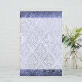  Bloemen Custom Papier Stationery - Indigo (Staand voorkant)