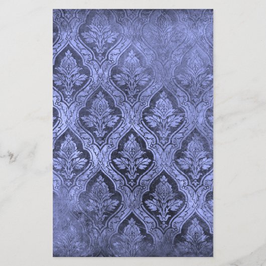 Bloemen Custom Papier Stationery - Indigo (Achterkant)