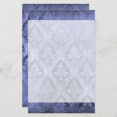 Bloemen Custom Papier Stationery - Indigo (Voorkant / Achterkant)