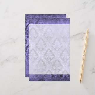 Bloemen Custom Papier Stationery - Paarse
