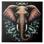 Bloemen dageraad olifant kunst gooi kussen tegeltje (Voorkant)