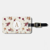 Bloemen Dainty Gold Maroon Bagagelabel (Voorkant horizontaal)
