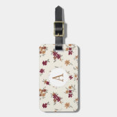 Bloemen Dainty Gold Maroon Bagagelabel (Voorkant verticaal)