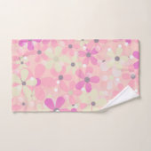 Bloemen Daisies roze, Paarse, crème badhanddoek se Bad Handdoek (Handdoek)