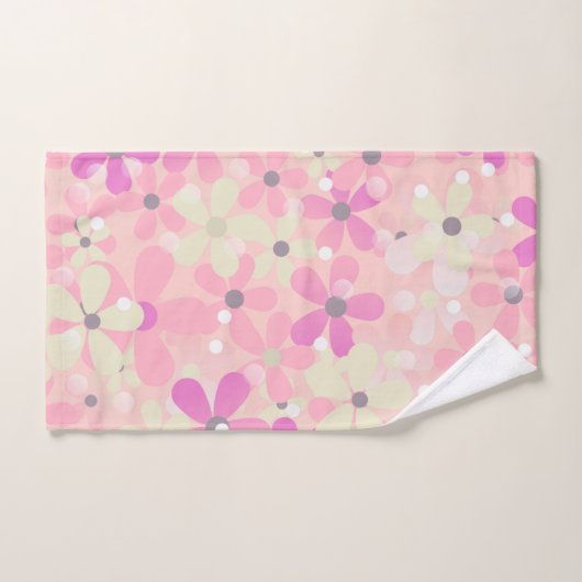 Bloemen Daisies roze, Paarse, crème badhanddoek se Bad Handdoek (Handdoek)