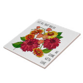 Bloemen (Daisies), w vers van 1 Korintiërs 16:14 Tegeltje (Zijkant)