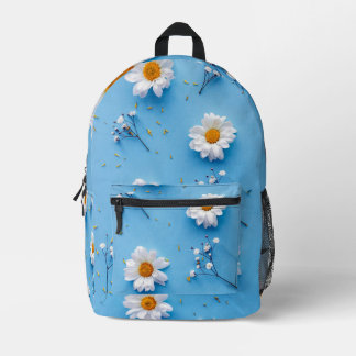 Bloemen Daisy Patroon blauw Print Cut Naaizak Bedrukte Rugzak