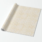 Bloemen Damask Creme en Beige bruiloft Cadeaupapier (Uitgerold)