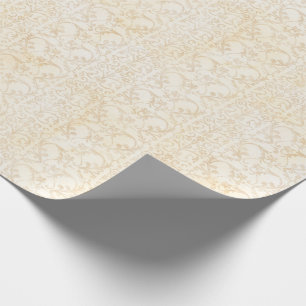 Bloemen Damask Creme en Beige bruiloft Cadeaupapier
