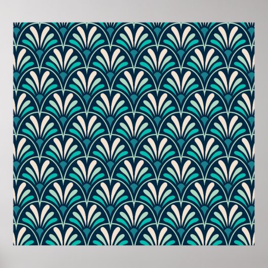 Bloemen Damask: Elegante Art Nouveau. Poster (Voorkant)