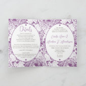  Bloemen Damask Wedding Tweevoudige Foto (Binnen)