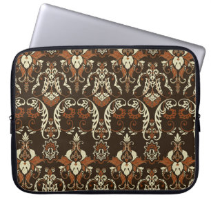 Bloemen damast print: naadloos. laptop sleeve