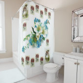  bloemen dame protrait douwergordijn wit douchegordijn (In situ)