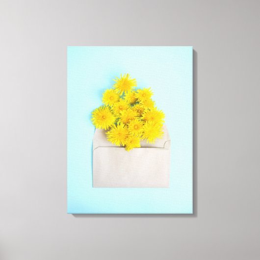 Bloemen | Dandelions op de envelop Canvas Afdruk (Voorkant)