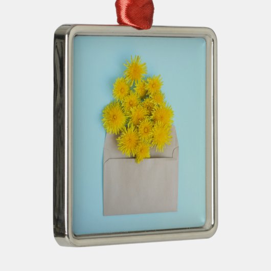 Bloemen | Dandelions op de envelop Metalen Ornament (Rechts)