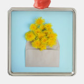 Bloemen | Dandelions op de envelop Metalen Ornament (Voorkant)
