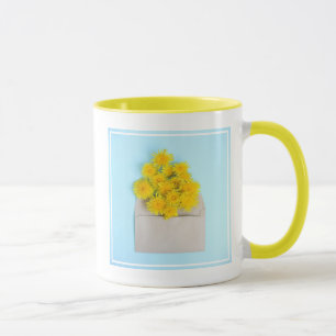 Bloemen Dandelions op de envelop Mok