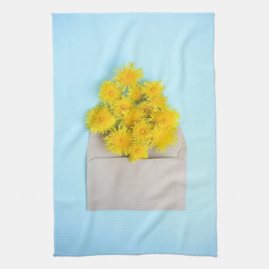 Bloemen | Dandelions op de envelop Theedoek (Verticaal)
