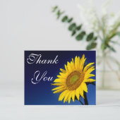 Bloemen Dank u Bloem -Gele Zonnebloem Briefkaart (Staand voorkant)