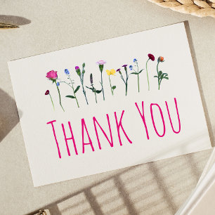 Bloemen dank u briefkaart elegante bloemenkaart