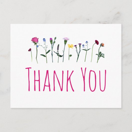 Bloemen dank u briefkaart elegante bloemenkaart (Voorkant)