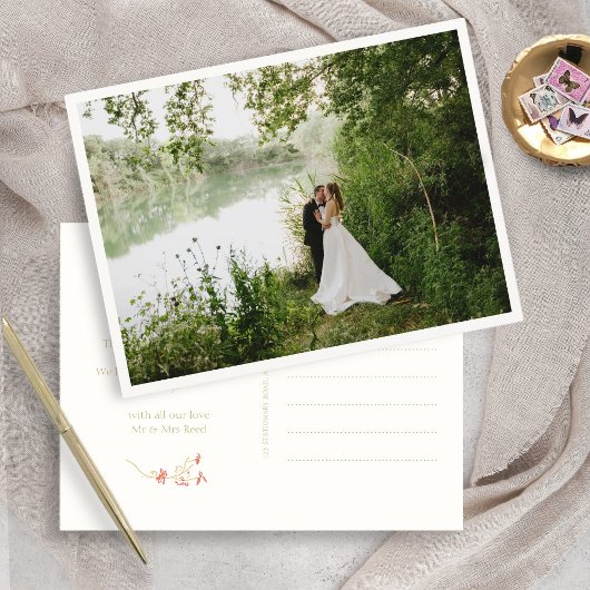  Bloemen Dank u bruiloft Briefkaart