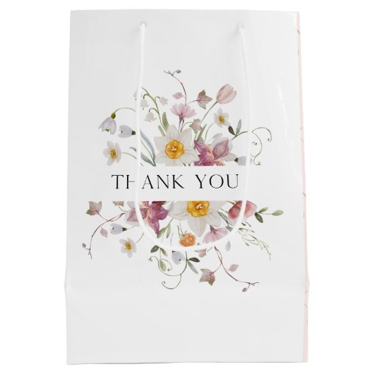  Bloemen Dank u Cadeauzak Medium Cadeauzakje (Achterkant)