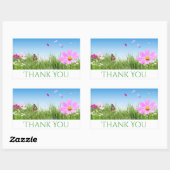 Bloemen dank u Daisy Flowers, blauw Rechthoekige Sticker (Vel)