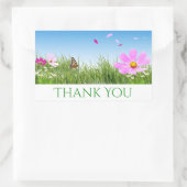 Bloemen dank u Daisy Flowers, blauw Rechthoekige Sticker (Tas)