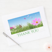Bloemen dank u Daisy Flowers, blauw Rechthoekige Sticker (Envelop)