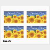Bloemen Dank u Geel Zonnebloem Bloemen Blauw Rechthoekige Sticker (Vel)