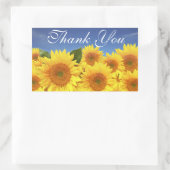 Bloemen Dank u Geel Zonnebloem Bloemen Blauw Rechthoekige Sticker (Tas)