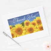 Bloemen Dank u Geel Zonnebloem Bloemen Blauw Rechthoekige Sticker (Envelop)