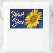 Bloemen Dank u Geel Zonnebloem Marine Blauw Rechthoekige Sticker (Tas)
