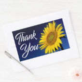 Bloemen Dank u Geel Zonnebloem Marine Blauw Rechthoekige Sticker (Envelop)