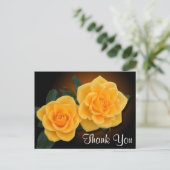 Bloemen Dank u Gele Rose Bloemen Briefkaart (Staand voorkant)