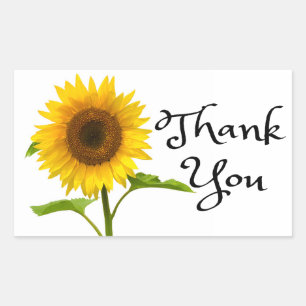 Bloemen Dank u gele zonnebloem bloemen Rechthoekige Sticker