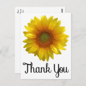 Bloemen dank u gele zonnebloem briefkaart (Voorkant / Achterkant)