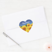 Bloemen dank u gele zonnebloem bruiloft bloem hart sticker (Envelop)