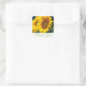 Bloemen dank u gele zonnebloem vierkante sticker (Tas)
