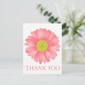 Bloemen Dank u Gerbera Daisy Roze Bloem Briefkaart (Staand voorkant)